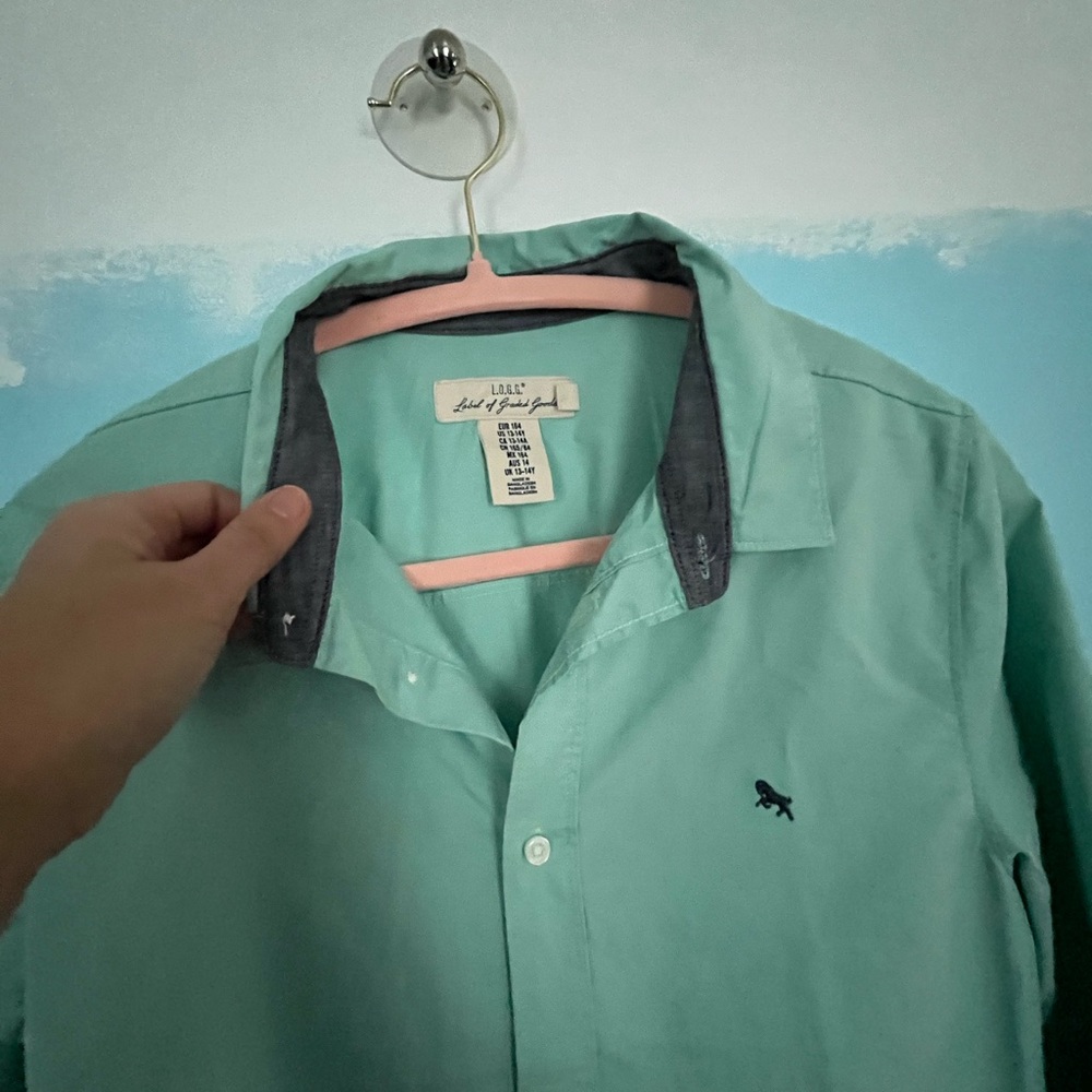 Logg Boys Green Button-Down Shirt